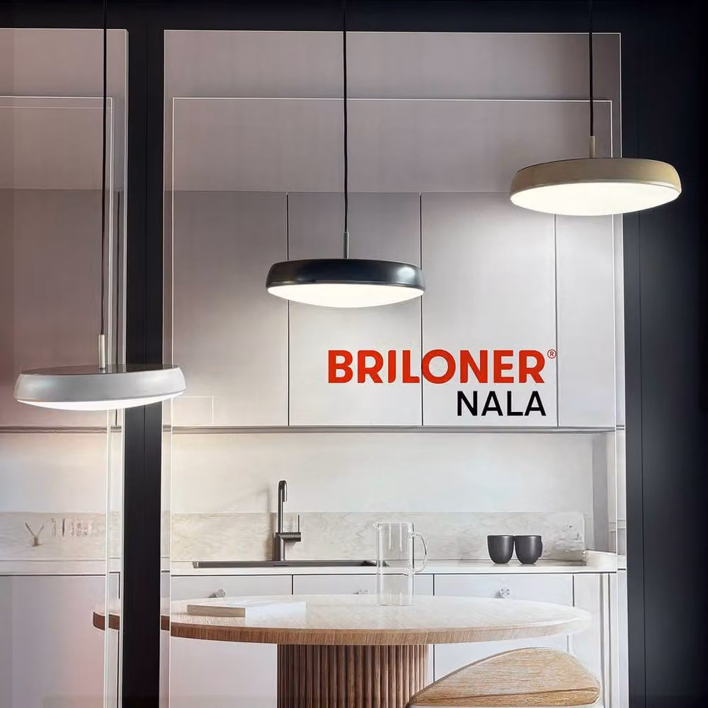 Briloner Warm Grey Coffee LED Pendant Light, Warm White, W/D/H: 35 x 35 x 120 cm – 4