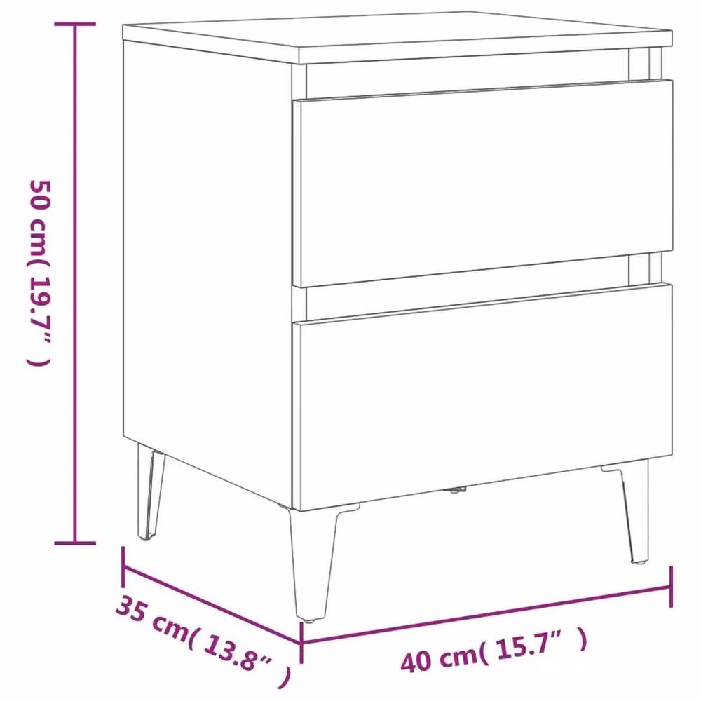 Kelvenix Bed Cabinet in Sonoma Oak and Brown, W/D/H: 40 x 35 x 50 cm – 2