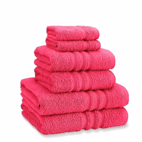 Catherine Lansfield 6 Piece Cotton Towel Bale Set in Pink