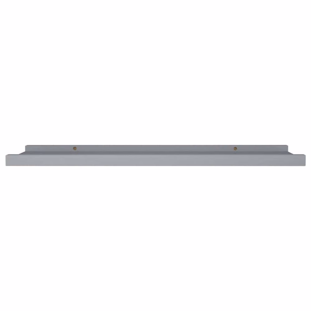Berkfield Home Picture Frame Ledge Shelves, 2 Pack, Grey MDF, W: 80 cm, D: 9 cm, H: 3 cm – 2