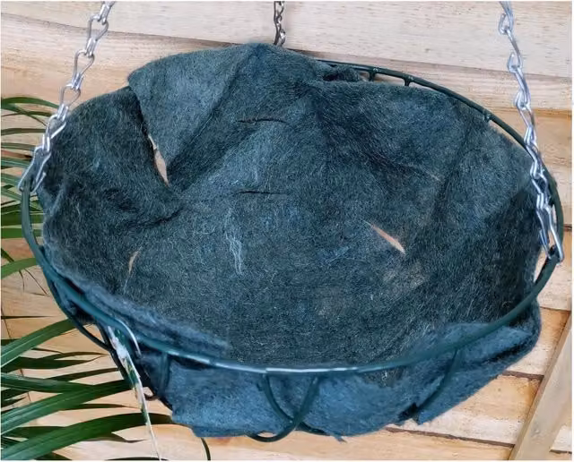 Shop4allsorts Biodegradable Natural Fibre Hanging Basket Liner, Green, 140g