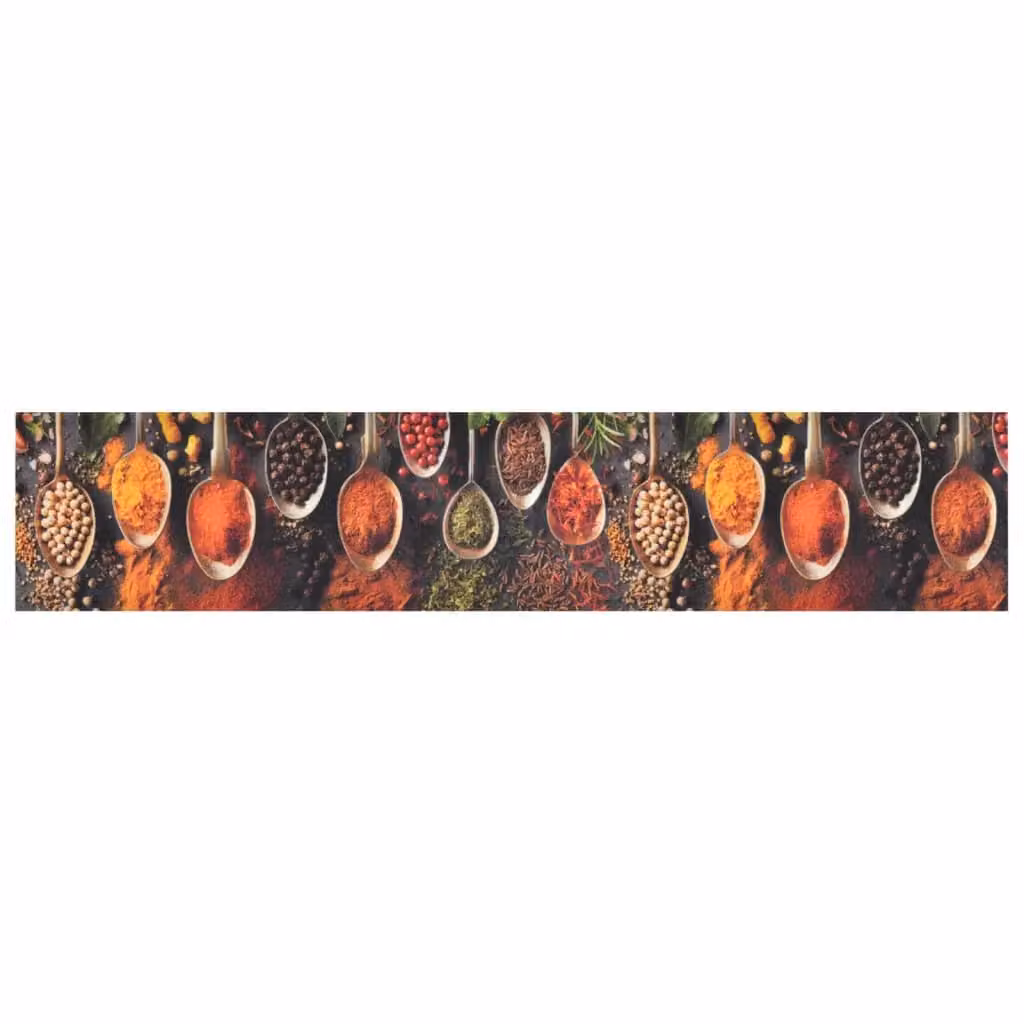 Berkfield Home Washable Spoon and Spices Kitchen Rug in Multicolour Velvet, W: 60 cm, L: 300 cm – 2