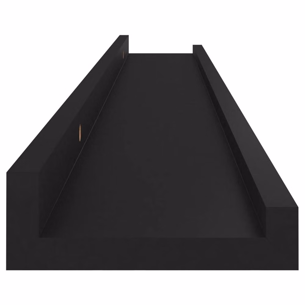 Berkfield Home Decorative Wall Shelves, 4 Piece Set in Black, W: 80 cm, D: 9 cm, H: 3 cm – 6