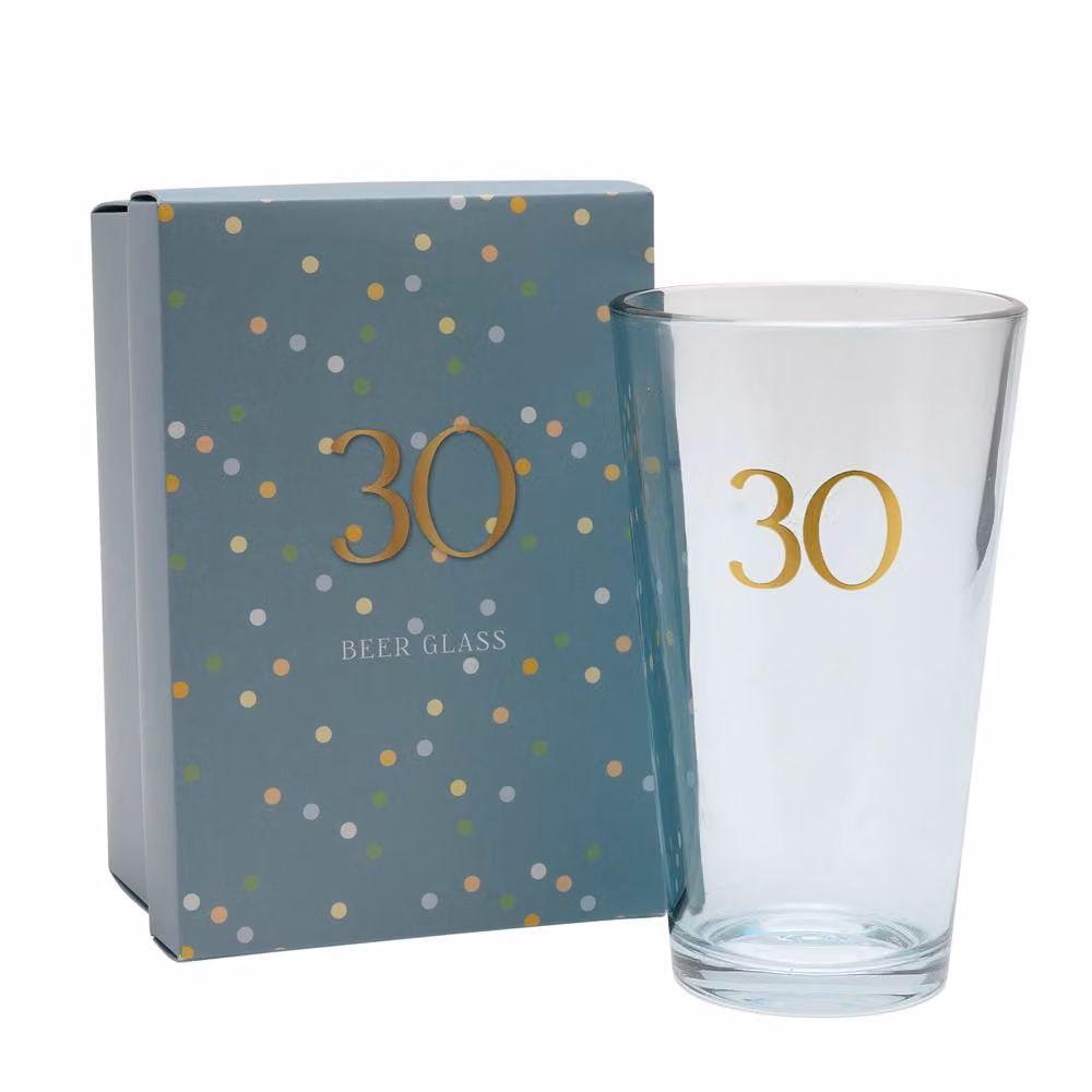 Confetti Gold Dotted Beer Glass, 30 cl, Clear – 2