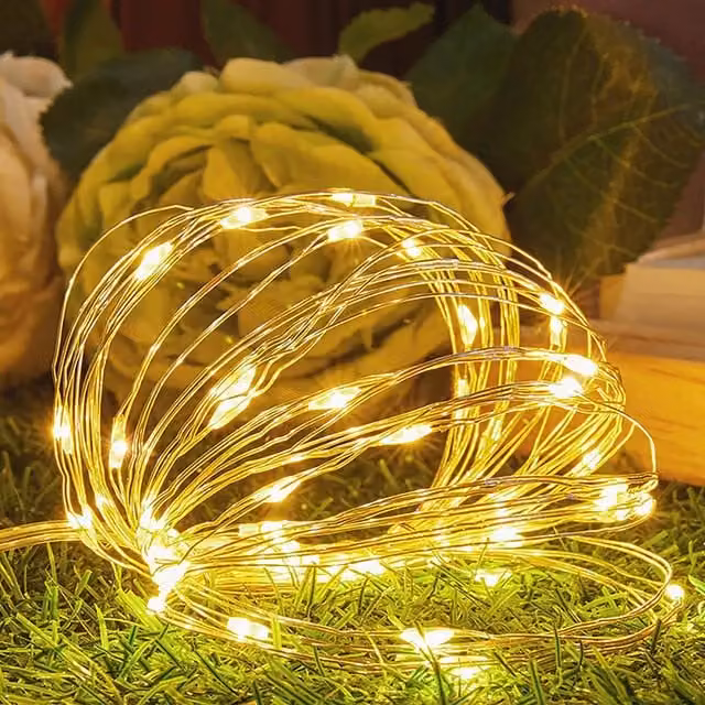 Livingandhome Warm White Fairy String Lights with Copper Wire, IP65 Waterproof