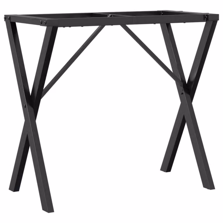 Berkfield Home X-Frame Dining Table Legs in Matt Black Steel, W/D/H: 80 x 40 x 73 cm