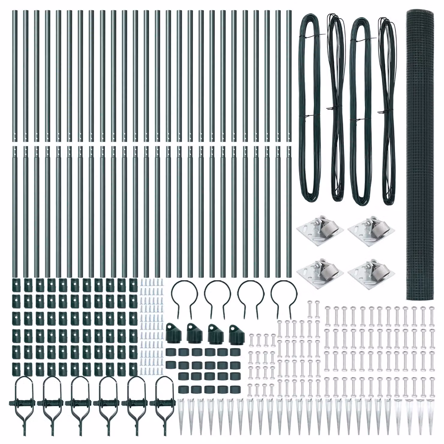 Berkfield Home Green Steel Welded Wire Fence with 13 In-Ground Spike Posts, W: 1.5 m, L: 50 m – 3