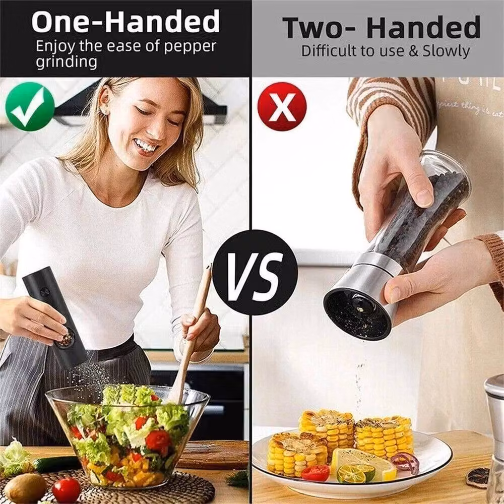 SPETLEK Electric Salt and Pepper Grinder Set in Black – 5