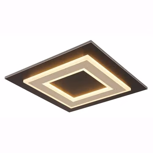 Globo Lighting Modern LED Ceiling Panel Lamp, Warm White, W/D/H: 32 x 32 x 5.5 cm – 1