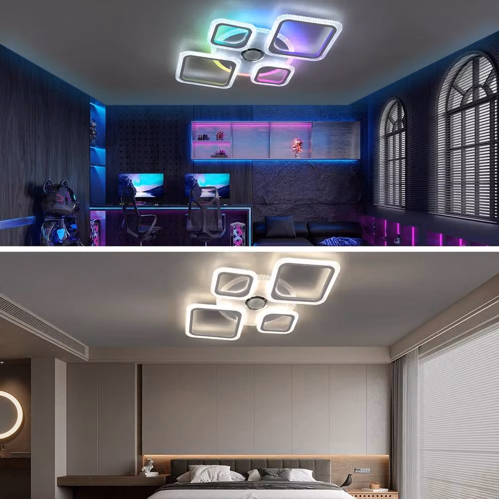 NESTLUNE RGB Dimmable Ceiling Lamp with Bluetooth Speaker in White and Multicolour – 3