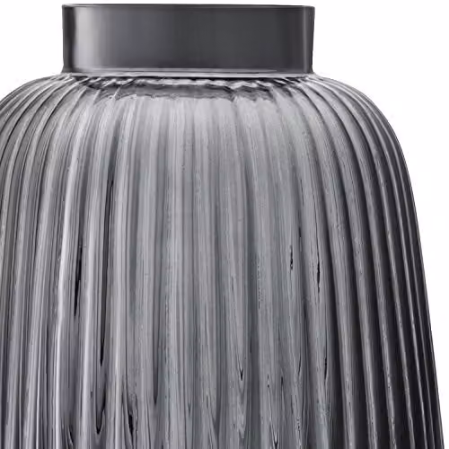 LSA International Pleat Vase in Grey, Handmade Mouthblown Glass, Height: 26 cm – 2