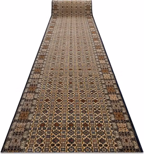 RugsX Keshan Oriental Wool Runner in Beige, W: 90 cm, L: 300 cm – 1