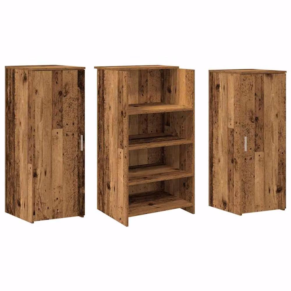 Berkfield Home Rustic Old Wood Reception Desk in Brown, W/D/H: 135 x 50 x 103.5 cm – 4