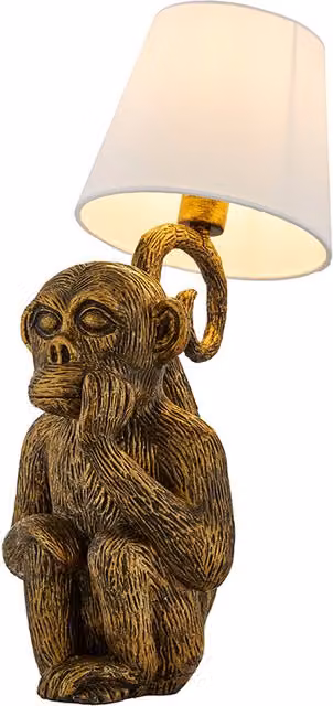 Litecraft Maurice Monkey Table Lamp in Gold/Brass
