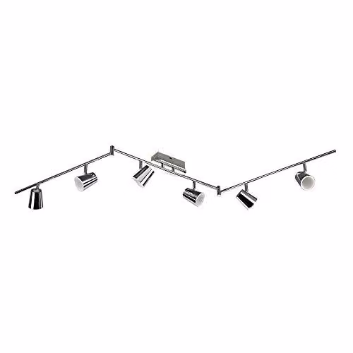 Netlighting Modern LED Track Bar Spotlight in Silver Chrome with 3000lm Warm White Light