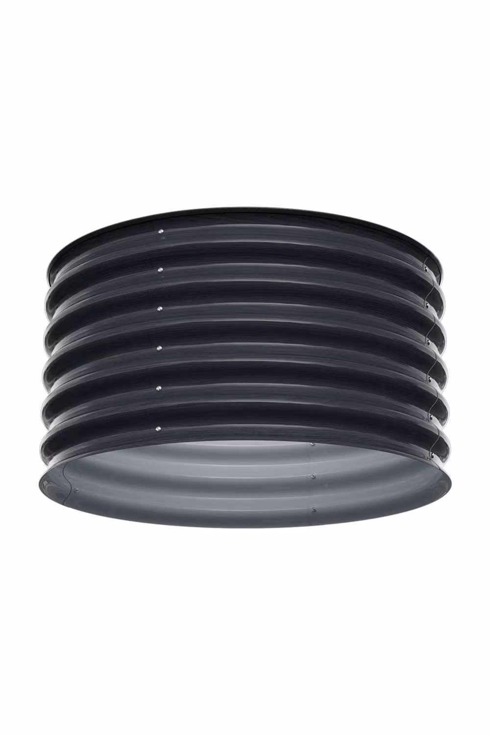 Living and Home Circular Corrugated Steel Raised Garden Bed in Dark Grey, W/D/H: 80 x 43 x 66 cm – 4
