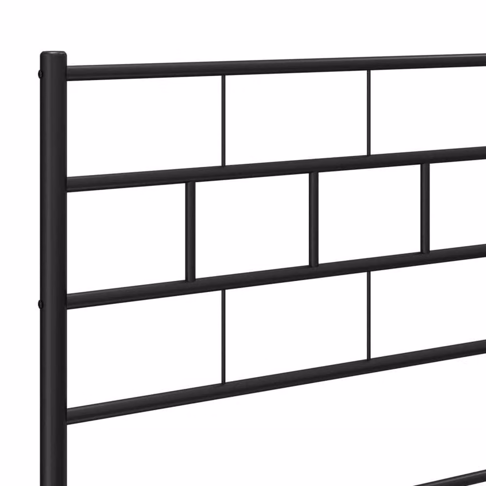 Berkfield Home Metal Bed Frame with Headboard and Footboard, Black, W/D/H: 90 x 200 x 95 cm – 4