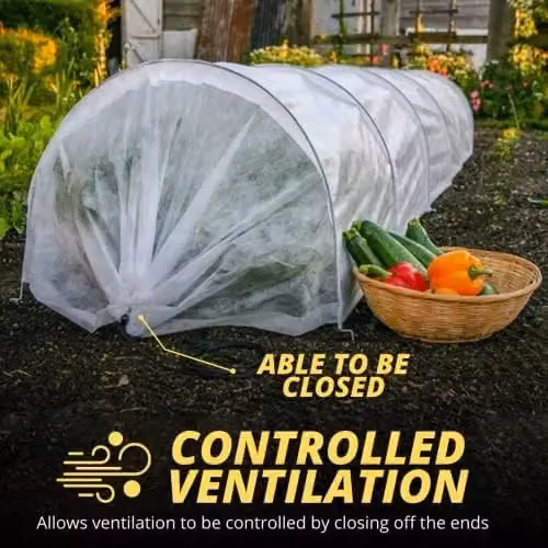 Marco Paul 3m White Fleece Grow Tunnel with Galvanised Steel Frame – 3