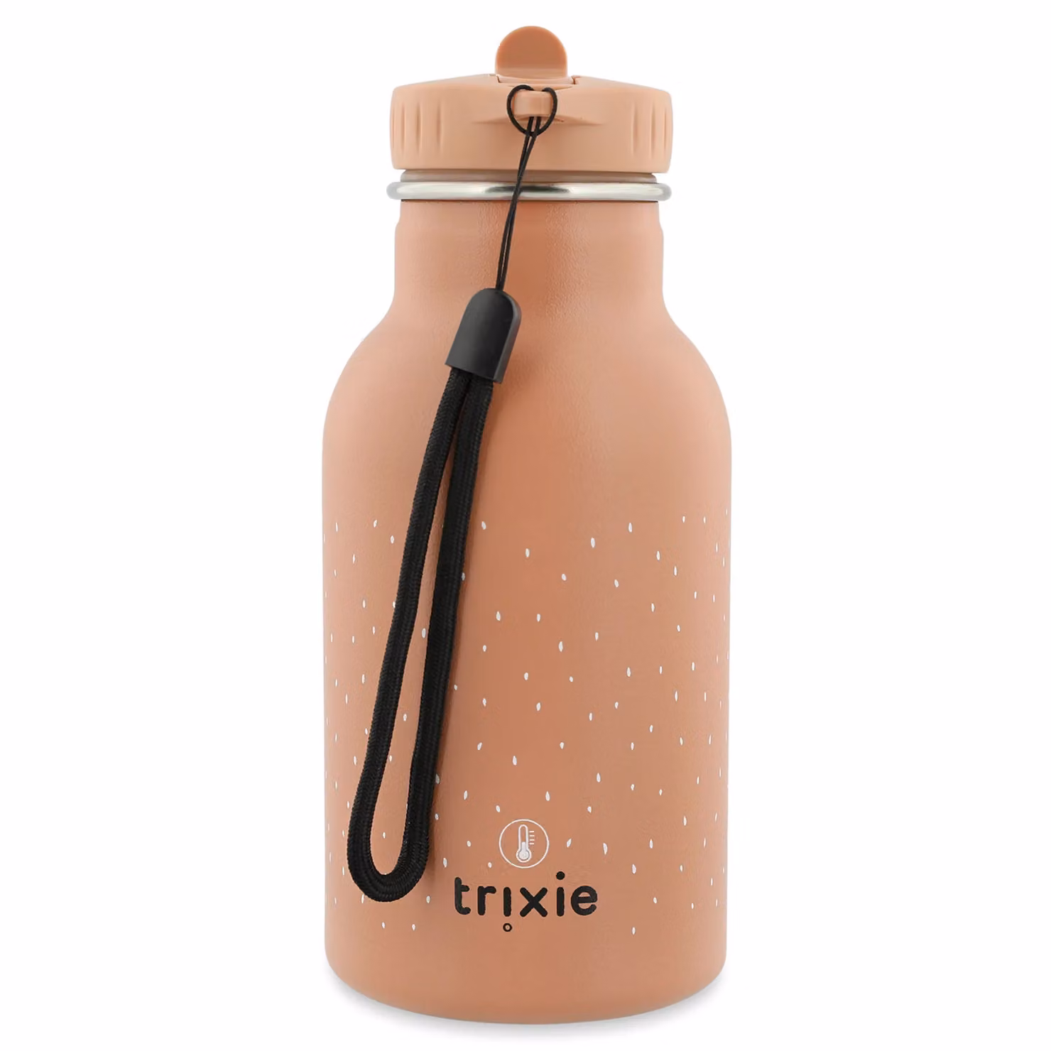 Trixie Mrs. Cat Stainless Steel Leakproof Water Bottle with Carry Handle, Beige, 350ml – 2