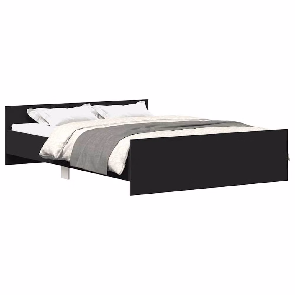 Berkfield Home Durable Bed Frame with Headboard and Footboard in Black, W/D/H: 140 x 200 x 50 cm – 3