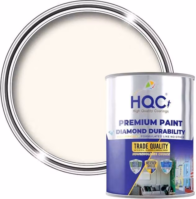 HQC PAINTS Weatherproof Water Based Garden Paint in Ivory, 20L