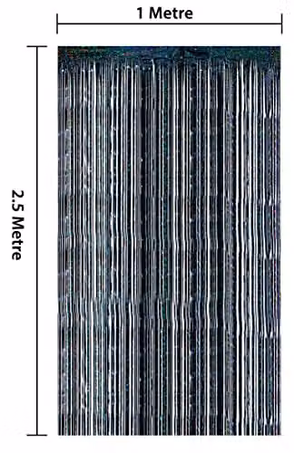 Netagon Shimmer Tinsel Curtain in Black, W: 100 cm, H: 250 cm – 4
