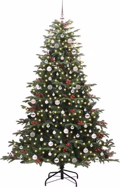 Berkfield Home Elegant Green Artificial Christmas Tree with 300 LEDs and Stand – 1