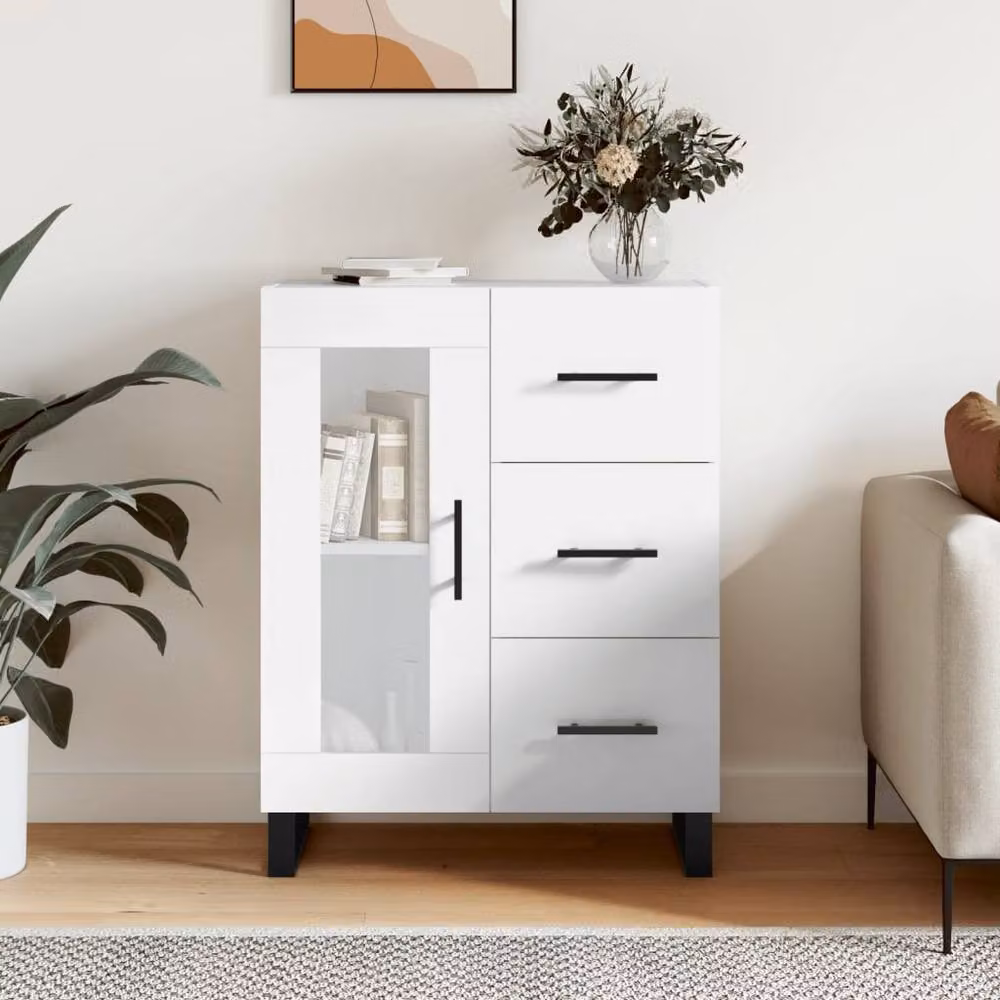 Berkfield Home High Gloss White Modern Sideboard W/D/H: 69.5 x 34 x 90 cm – 2