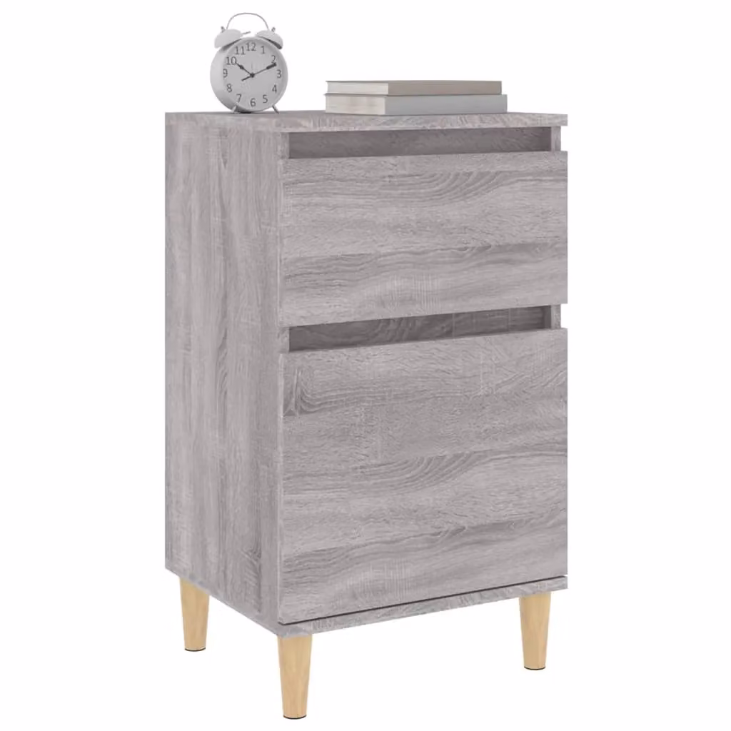 Berkfield Home Set of 2 Grey Sonoma Bedside Cabinets, W/D/H: 40 x 35 x 70 cm – 4