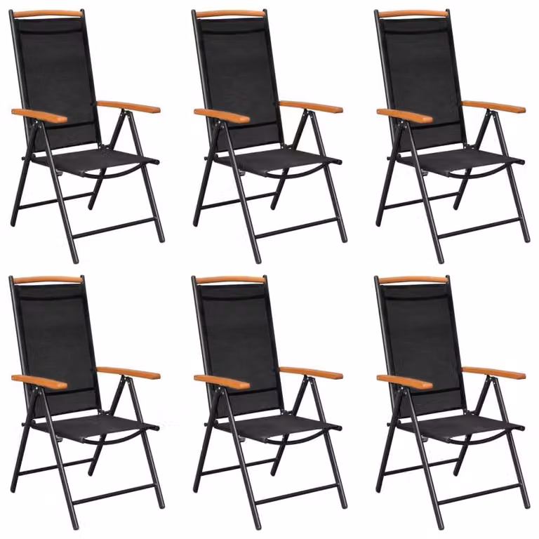Berkfield Home 7 Piece Black Aluminium Garden Dining Set