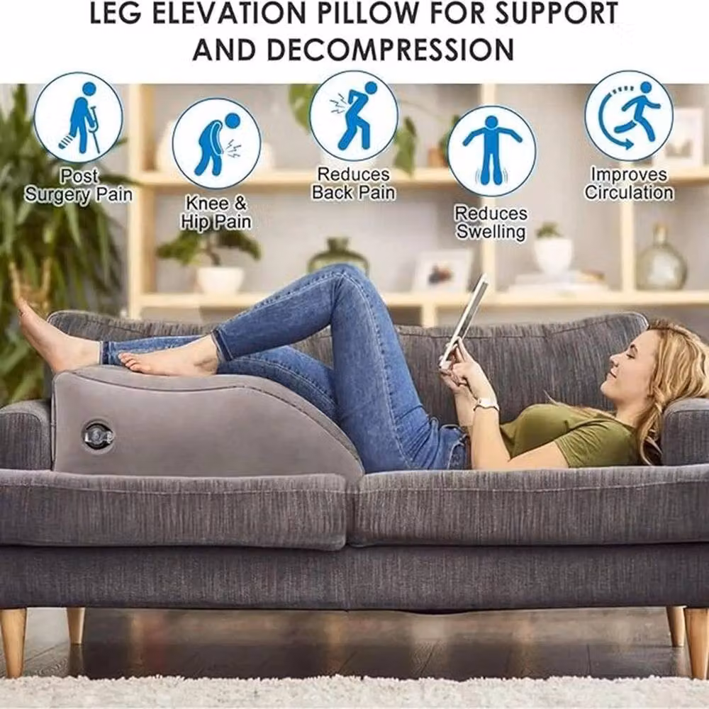 NESTLUNE Inflatable Leg Elevation Wedge Pillow in Grey – 4
