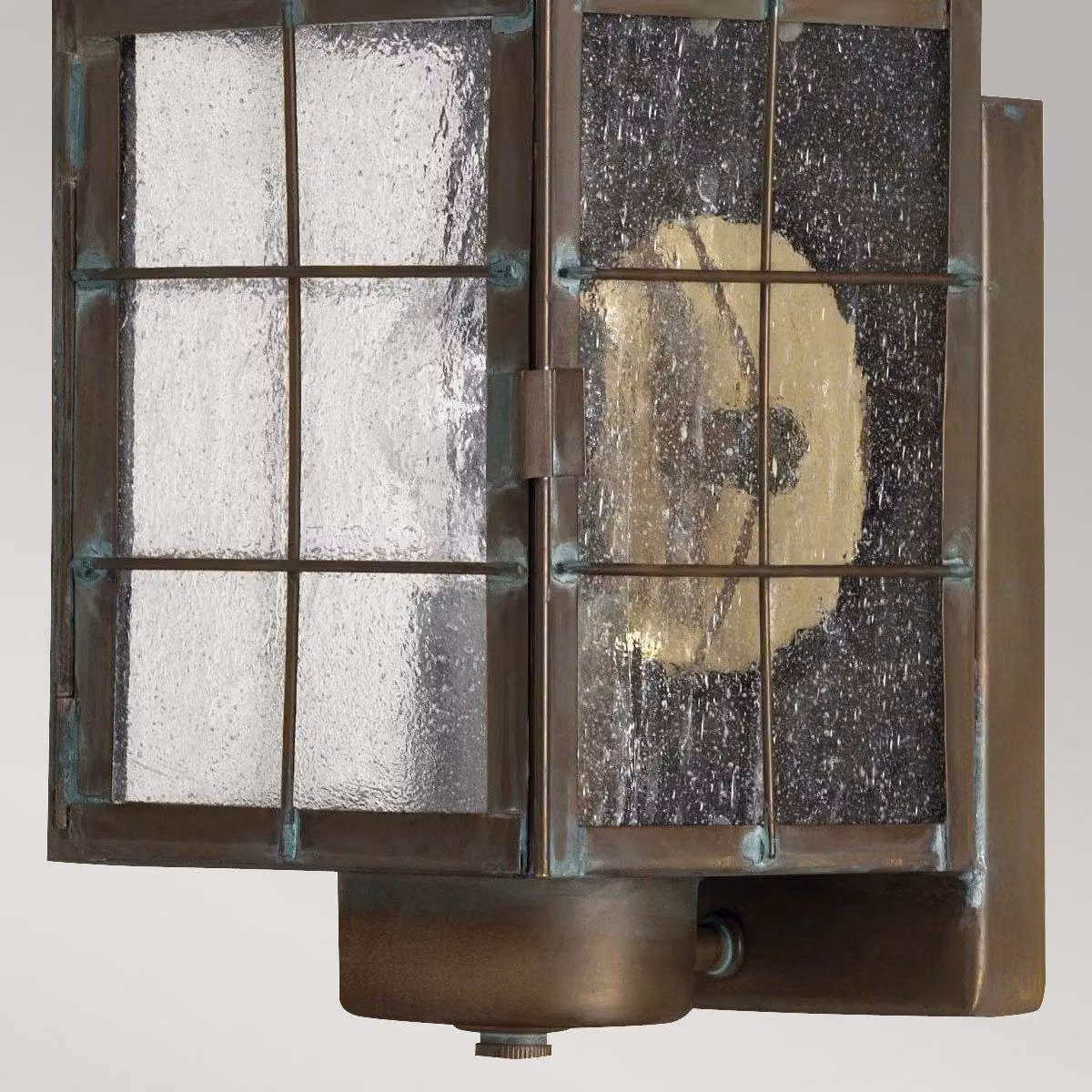 Hinkley Nantucket Outdoor Wall Lantern in Aged Brass with Yellow Glass, IP44 Rated – 3