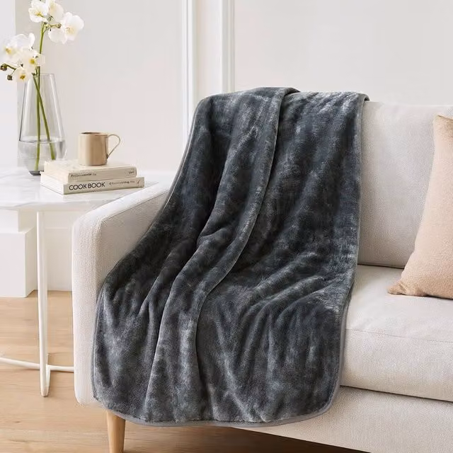Voltico Faux Mink Throw in Grey, W: 150 cm, D: 200 cm – 1