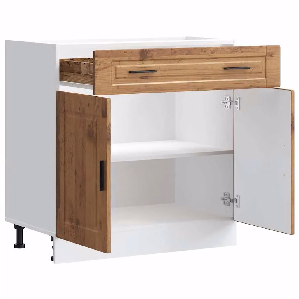 Berkfield Home Porto Kitchen Base Cabinet in Brown Rustic Engineered Wood – 3