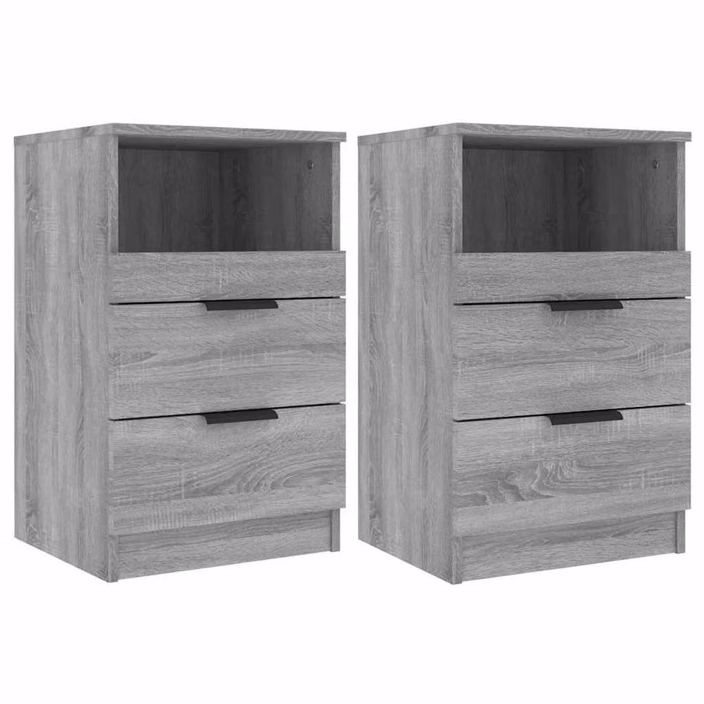 Berkfield Home Elegant Bedside Cabinets, 2 Piece Set, Grey Sonoma, W/D/H: 40 x 36 x 65 cm – 3