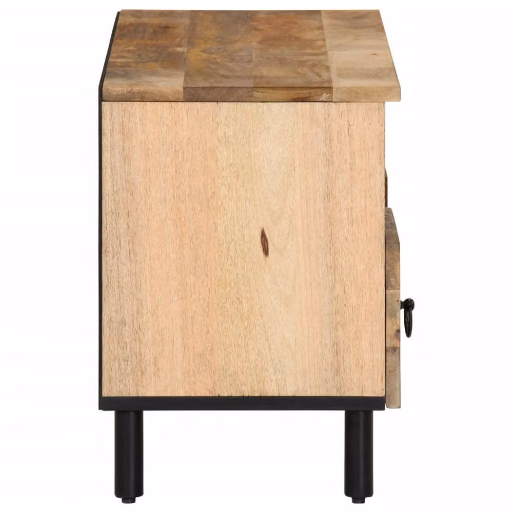 Berkfield Home Retro Mango Wood TV Cabinet in Brown, W/D/H: 100 x 33 x 46 cm – 3