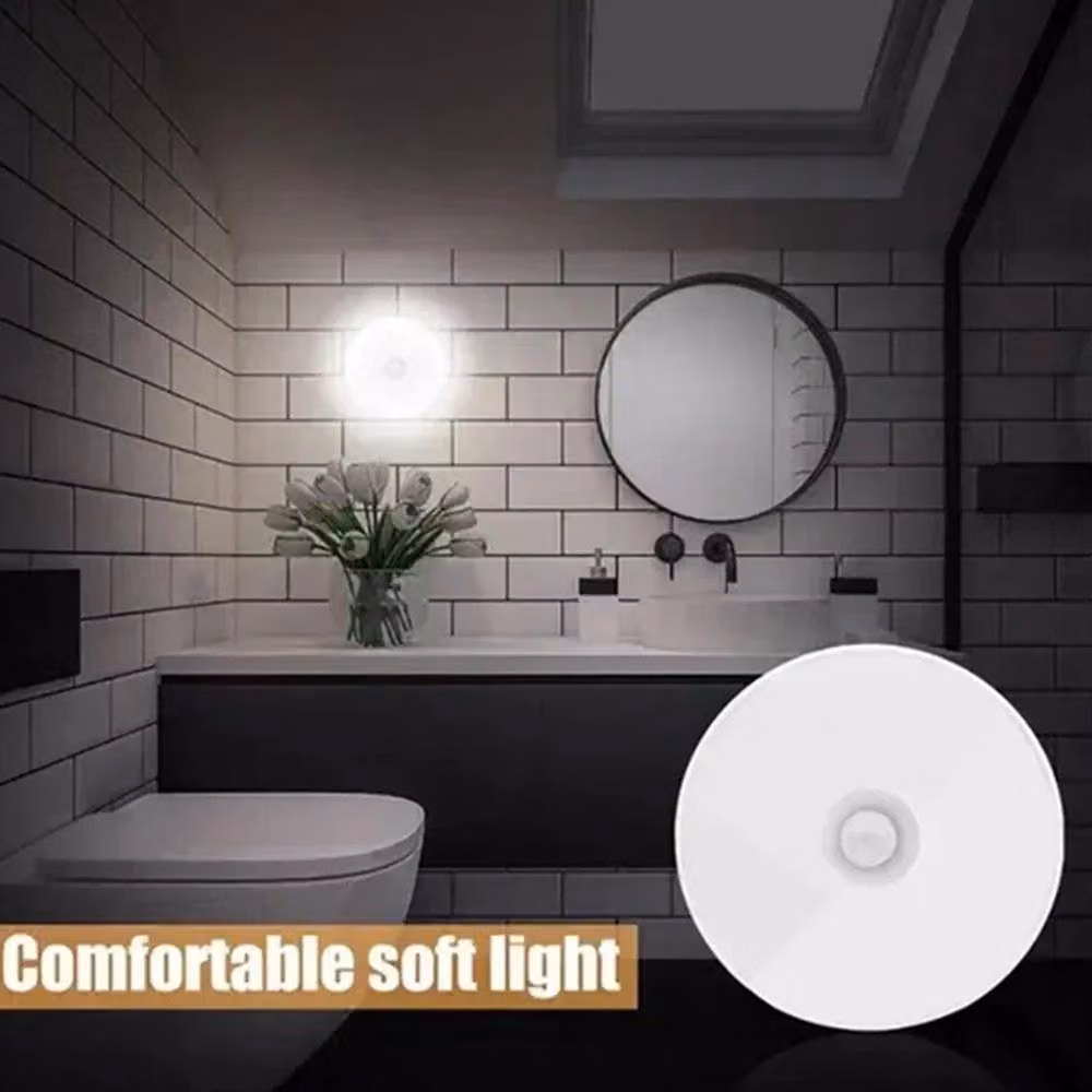 SPETLEK White LED Motion Sensor PIR Night Light with USB Rechargeable Battery for Cabinets, Stairs and Walls – 6