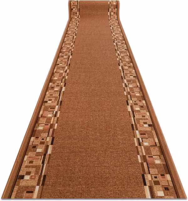 RugsX Anti-Slip Bombay Runner in Beige and Brown, W: 100 cm, L: 140 cm – 1