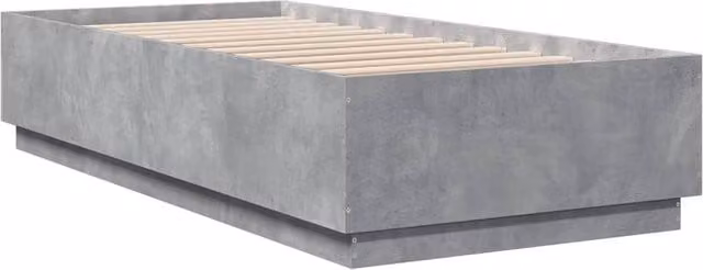 Berkfield Home Modern Bed Frame in Concrete Grey, W/D/H: 90 x 200 x 40 cm