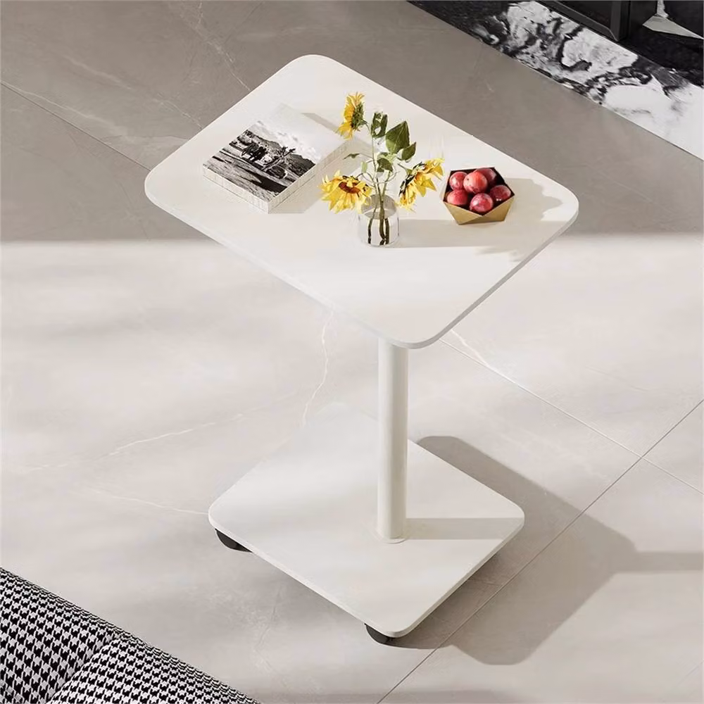 Kelvenix 2-Tier Mobile Side Table with Castors, White – 2