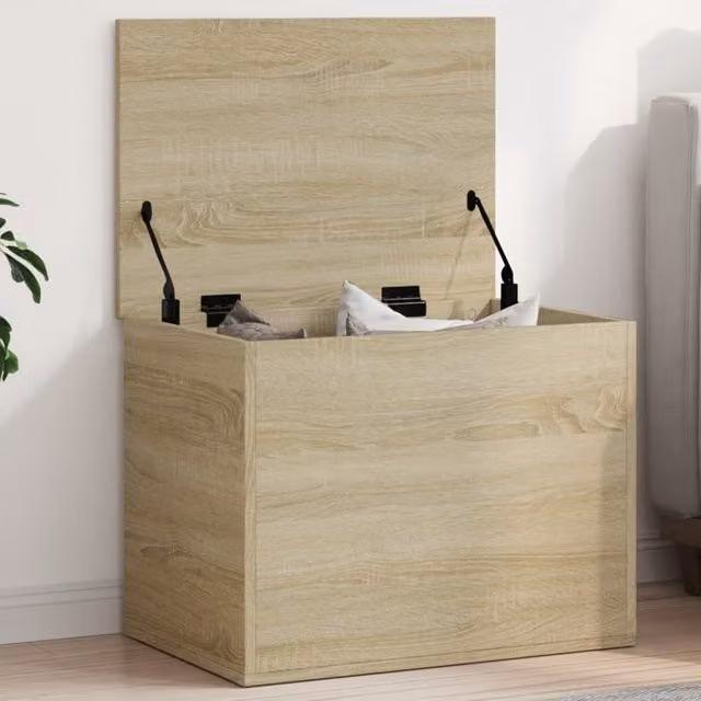 Berkfield Home Storage Box in Sonoma Oak Brown, W: 60 cm, D: 42 cm, H: 46 cm