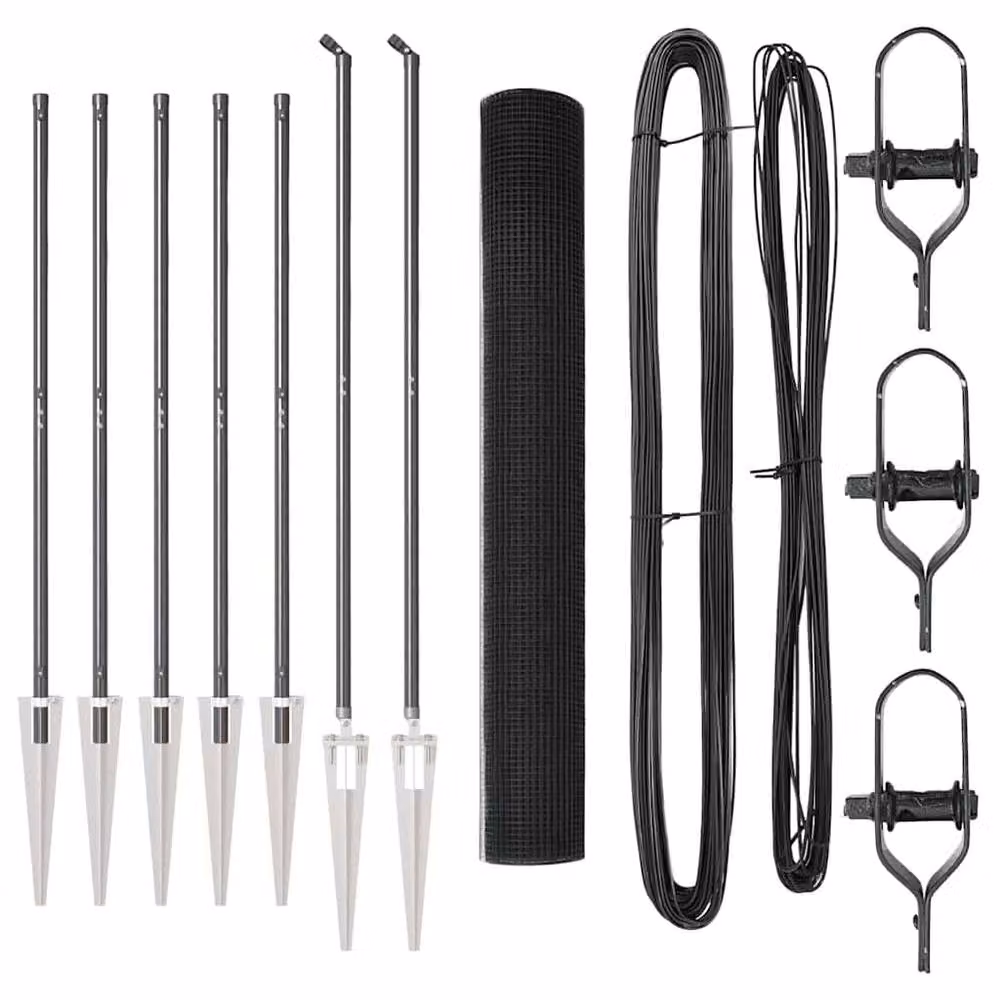 Berkfield Home Modern Welded Wire Fence with 7 Spike Posts, Grey Steel, W: 10 m, H: 1.4 m – 3