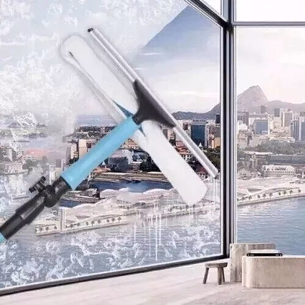 VOGREX 11.5ft Extendable Telescopic Window Cleaner Kit with Squeegee and Microfibre Cloth in Blue – 2