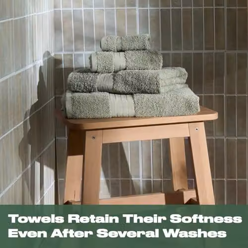OHS Luxury 100% Cotton Hand Towel in Green, W/D/H: 50 x 50 x 50 cm – 3