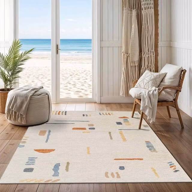 Livabliss Lillian Washable Modern Abstract Living and Dining Room Rug in Multicoloured Grey and Beige, W: 200 cm, D: 275 cm