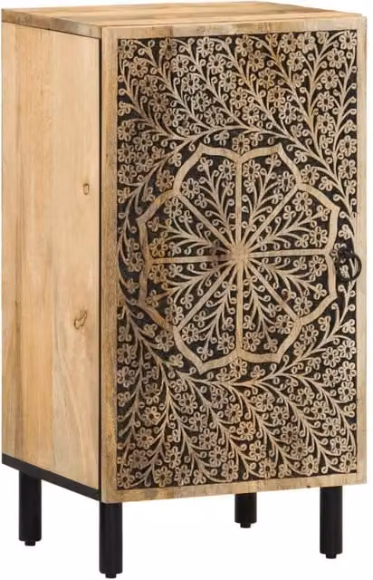Berkfield Home Side Cabinet in Brown Solid Mango Wood, W/D/H: 40 x 33 x 75 cm