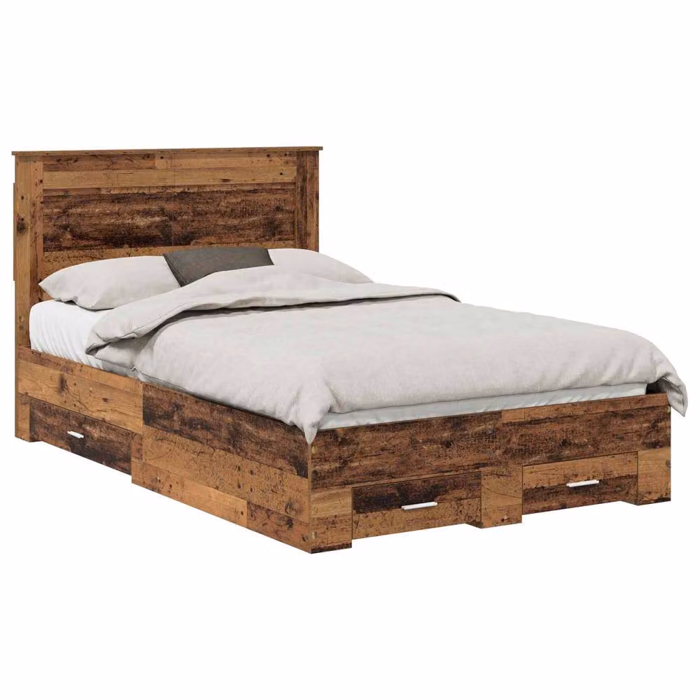 Berkfield Home Modern Bed Frame with Headboard and Drawers in Brown Engineered Wood – 2