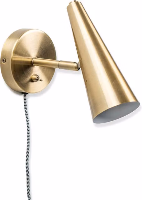 ValueLights Duke Adjustable Cone Plug In Wall Light in Gold/Brass and Bronze Metal