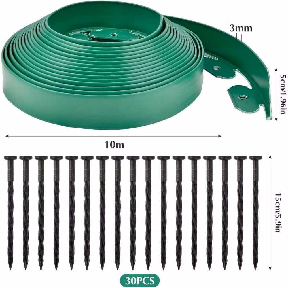 SPETLEK Green Flexible Plastic Garden Border for Grass and Lawns, 10 Metres – 2