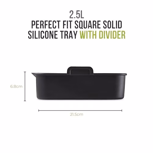 Tower T843095 Square Silicone Air Fryer Tray with Divider, 2.5L, Black – 8